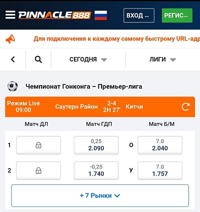 Дизайн сайта БК Пинакл888